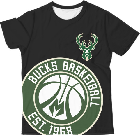 Баскетбол - Футболка 3D Чоловіча - Milwaukee Bucks 1 - Mfest