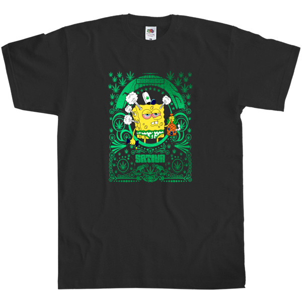 Губка Боб - Men's T-Shirt Fruit of the loom - Cannabis Губка Боб - Mfest