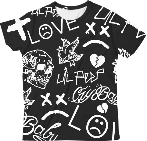 Lil Peep - Kids' T-Shirt 3D - Lil Peep - Mfest