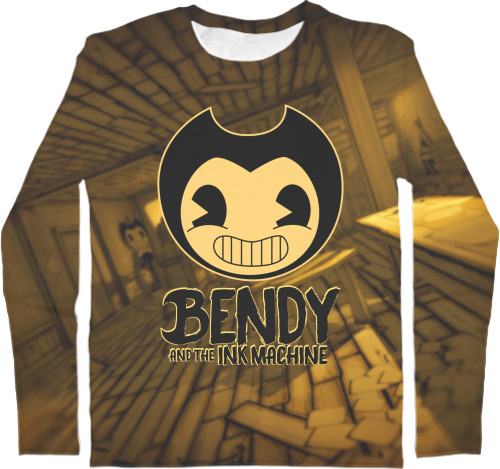 Bendy and the Ink Machine - Men's Longsleeve Shirt 3D - Bendy and the ink machine 3 - Mfest