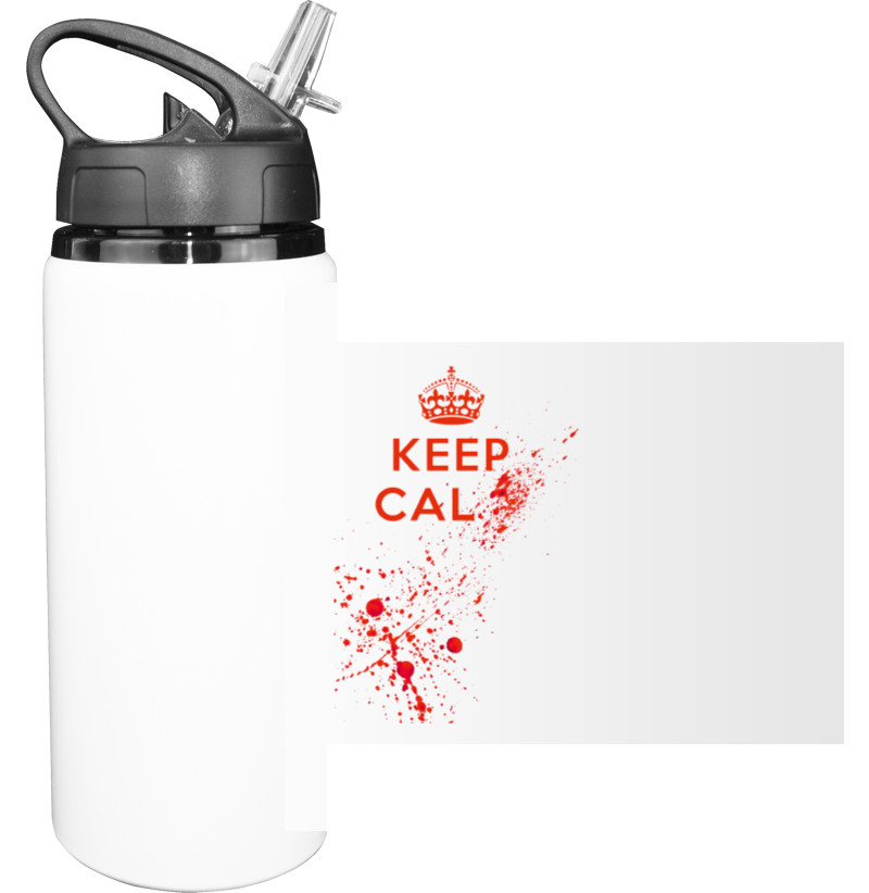 Прикольные надписи - Sport Water Bottle - Keep calm blood - Mfest