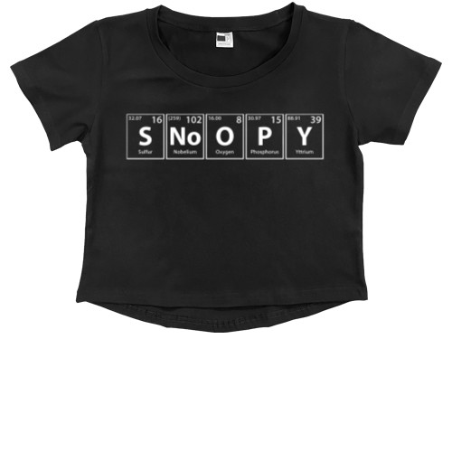 Snoopy / Снуппи - Kids' Premium Cropped T-Shirt - Snoopy 3 - Mfest