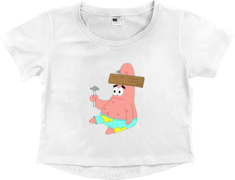 Губка Боб - Women's Cropped Premium T-Shirt - Патрик Стар Губка Боб - Mfest