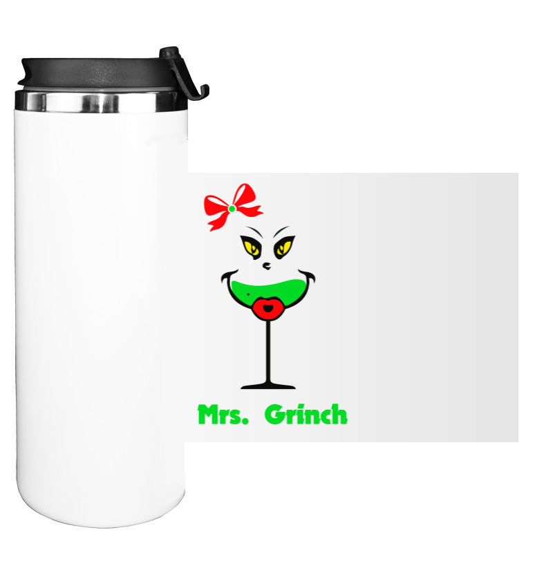 НОВЫЙ ГОД - Water Bottle on Tumbler - Mrs. Grinch - Mfest