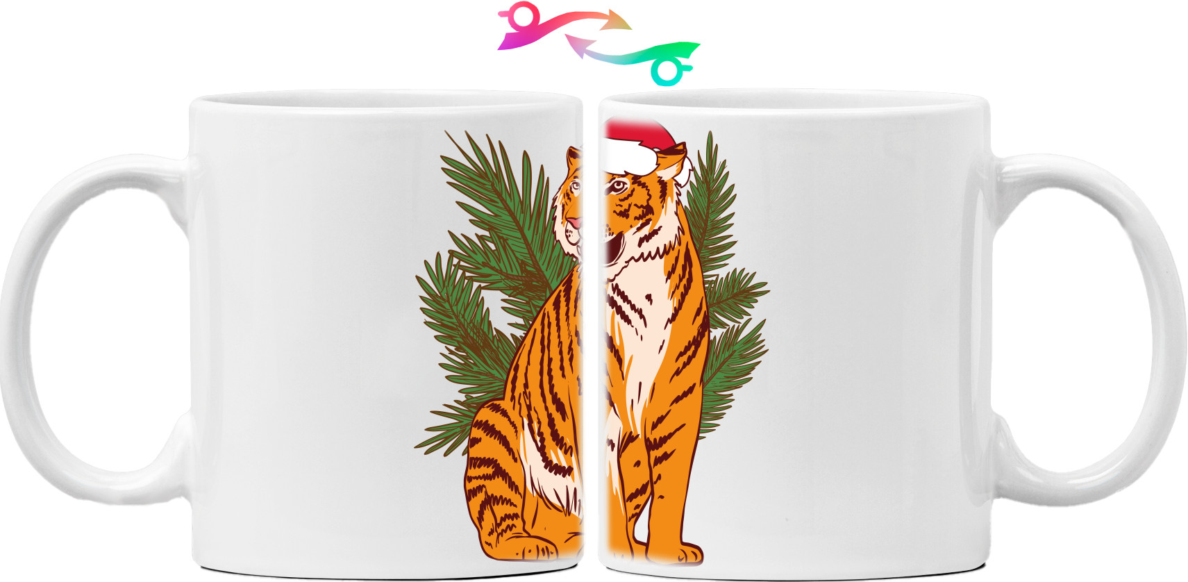 Тигр в шапке новогодей