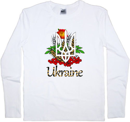 Я УКРАИНЕЦ - Kids' Longsleeve Shirt - Герб украины с калиной - Mfest