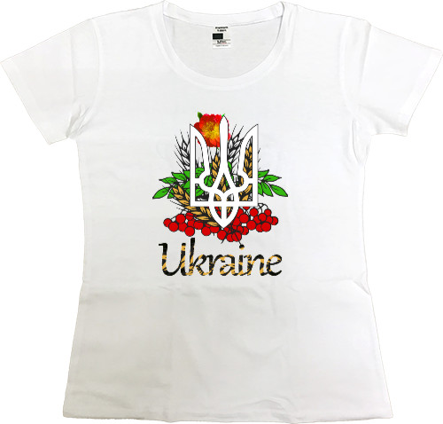 Я УКРАИНЕЦ - Women's Premium T-Shirt - Герб украины с калиной - Mfest