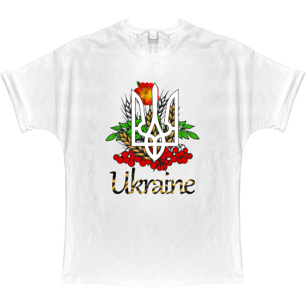 Я УКРАИНЕЦ - T-shirt Oversize - Герб украины с калиной - Mfest