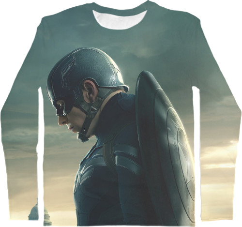 Captain America - Kids' Longsleeve Shirt 3D - Captain-America-9 - Mfest