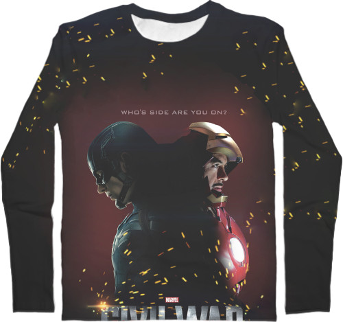 Captain America - Kids' Longsleeve Shirt 3D - Captain-America-5 - Mfest