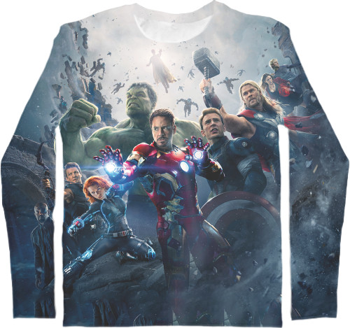 Captain America - Kids' Longsleeve Shirt 3D - Captain-America-1 - Mfest