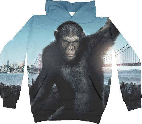 Планета обезьян - Kids' Hoodie 3D - Planet-Of-The-Apes-2 - Mfest