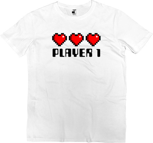 Парные - Men’s Premium T-Shirt - Gamer Love Player 1 - Mfest