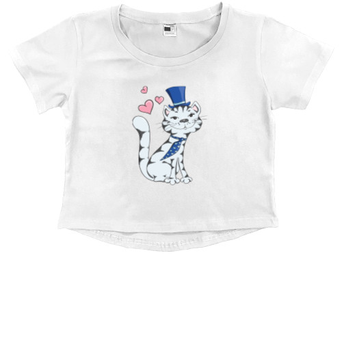 Парные - Kids' Premium Cropped T-Shirt - Cat Man - Cat Woman 1 - Mfest