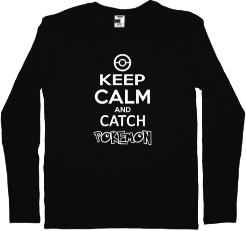 Pokemon Go - Футболка з Довгим Рукавом Чоловіча - Keep calm and catch pokemon - Mfest
