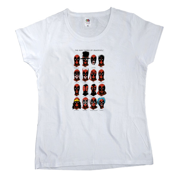 Deadpool - Women's T-shirt Fruit of the loom - The many faces of deadpool - Mfest