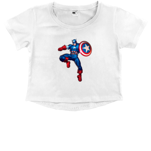 Captain America - Кроп - топ Премиум Детский - Captain America 3 - Mfest
