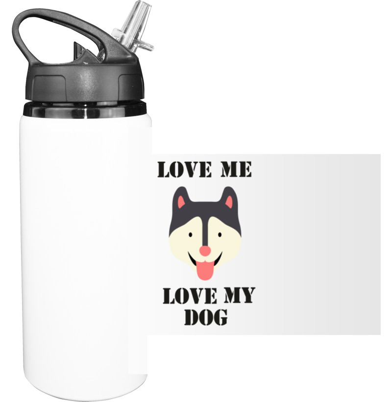 Хаскі - Пляшка для води - love me love my dog - Mfest