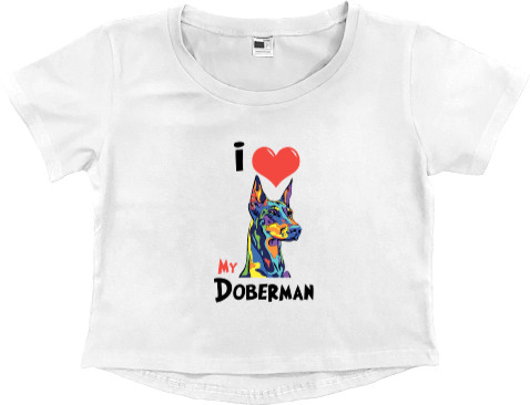 Доберман - Women's Cropped Premium T-Shirt - Доберман 2 - Mfest