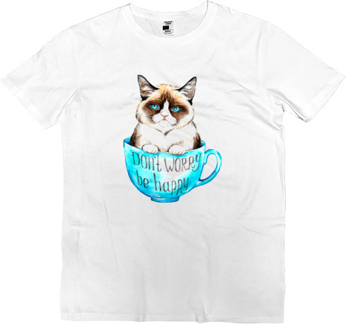 Коты и Кошки - Kids' Premium T-Shirt - Cat don't worry be happy - Mfest
