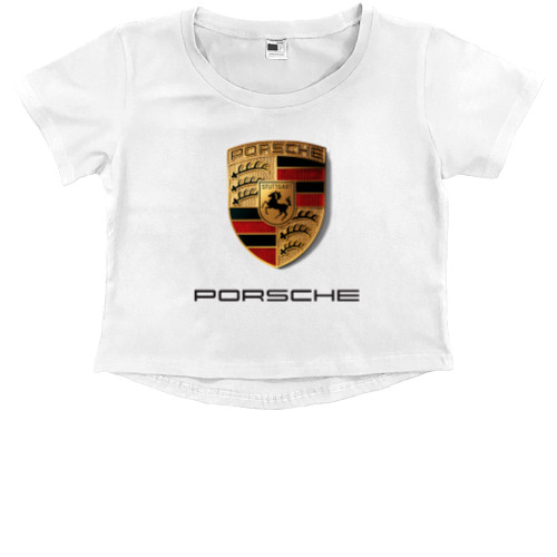 Porsche - Kids' Premium Cropped T-Shirt - Porsche - Logo 1 - Mfest