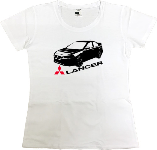 Mitsubishi - Футболка Преміум Жіноча - Mitsubishi - Logo - Lancer - 2 - Mfest