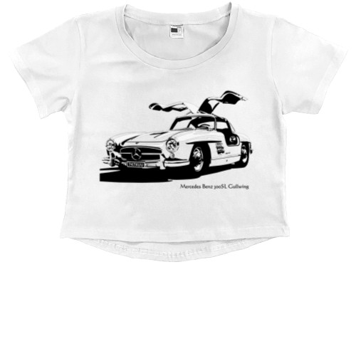 Mercedes-Benz - Kids' Premium Cropped T-Shirt - Mercedes Benz - Logo 16 - Mfest