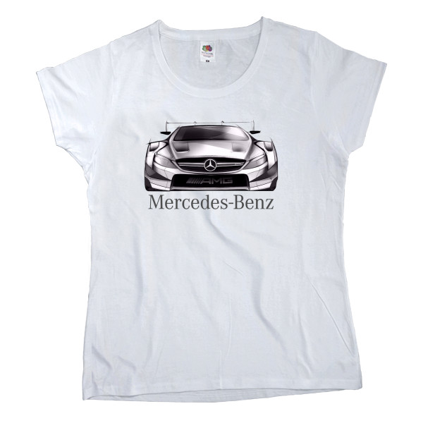 Mercedes-Benz - Футболка Классика Женская Fruit of the loom - Mercedes Benz - Logo 8 - Mfest