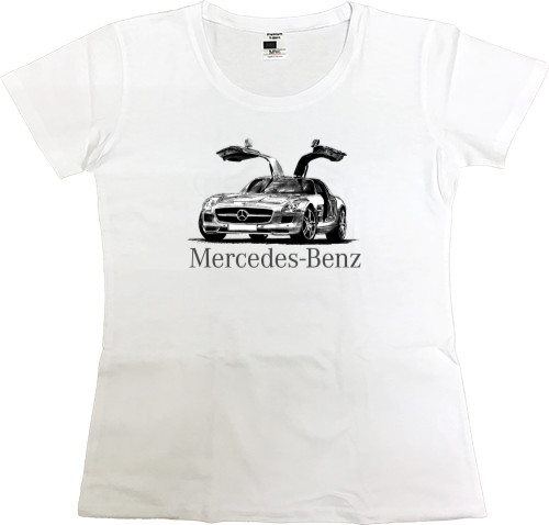 Mercedes-Benz - Футболка Премиум Женская - Mercedes Benz - Logo 6 - Mfest