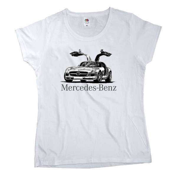 Mercedes-Benz - Футболка Классика Женская Fruit of the loom - Mercedes Benz - Logo 6 - Mfest