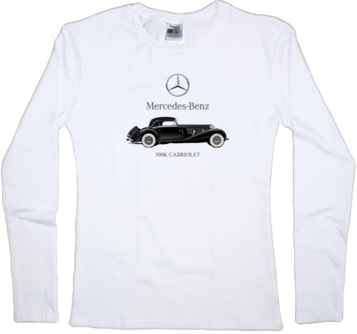 Mercedes-Benz - Футболка з Довгим Рукавом Жіноча - Mercedes Benz - 500K - Mfest