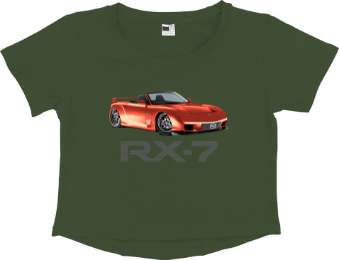 Mazda - Кроп - топ Преміум Жіночий - Mazda RX-7 - 2 - Mfest