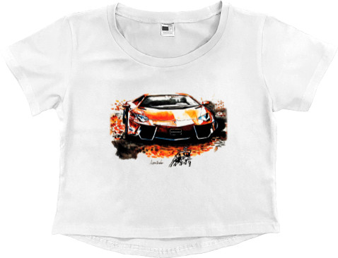 Lamborghini - Women's Cropped Premium T-Shirt - Lamborghini 9 - Mfest