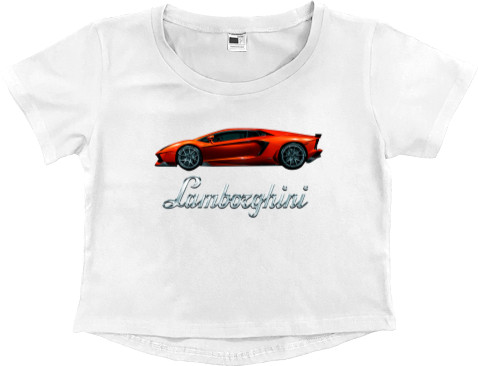 Lamborghini - Women's Cropped Premium T-Shirt - Lamborghini 4 - Mfest