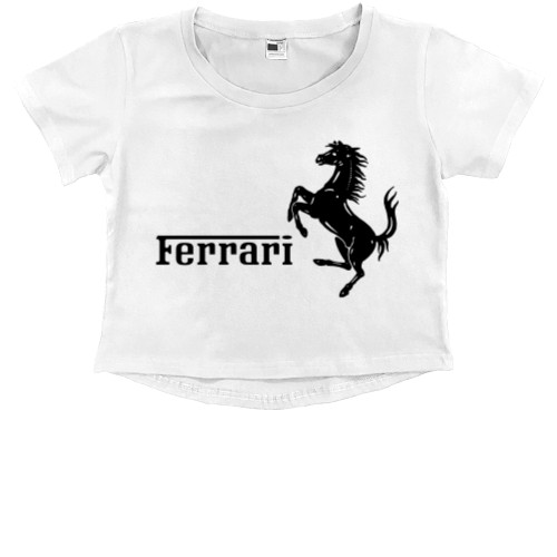 Ferrari - Kids' Premium Cropped T-Shirt - Ferrari logo 4 - Mfest