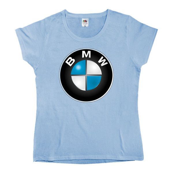 BMW - Футболка Классика Женская Fruit of the loom - bmw logo 1 - Mfest