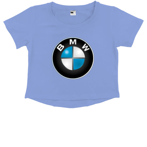 BMW - Kids' Premium Cropped T-Shirt - bmw logo 1 - Mfest