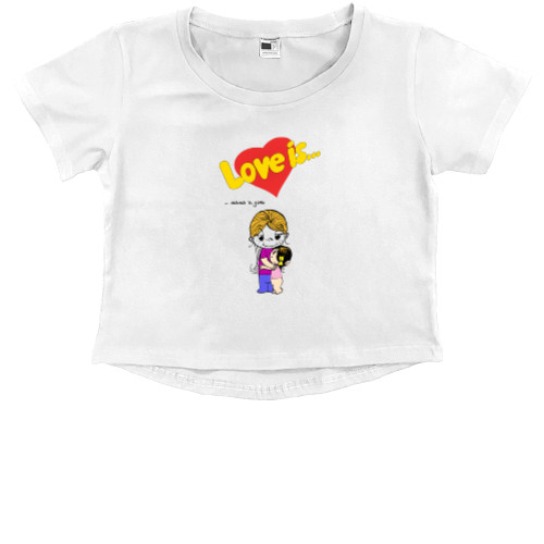 Love is - Kids' Premium Cropped T-Shirt - Love is мама и дочь - Mfest