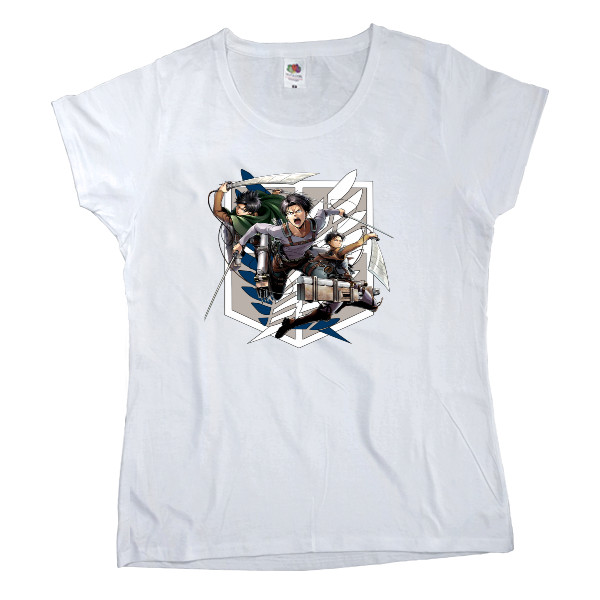 Attack On Titans / Атака на титанов - Women's T-shirt Fruit of the loom - ATTACK ON TITANS (LEVI) - Mfest