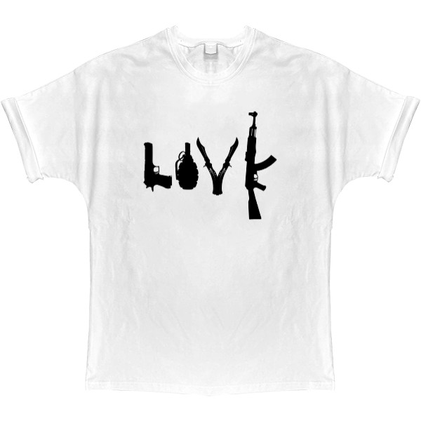 Прикольные надписи - T-shirt Oversize - banksy love - Mfest