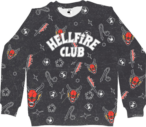 Stranger Things - Kids' Sweatshirt 3D - hellfire club [3] - Mfest