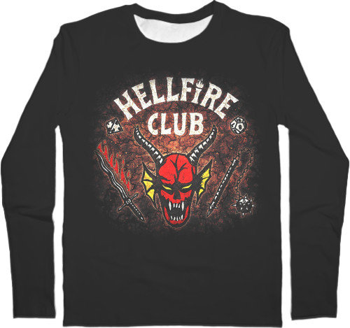 Stranger Things - Kids' Longsleeve Shirt 3D - hellfire club [1] - Mfest