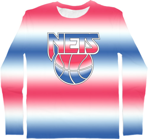 Баскетбол - Kids' Longsleeve Shirt 3D - NETS [1] - Mfest