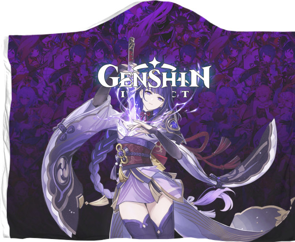 Genshin Impact - Плед з капюшоном 3D - Райдэн - Mfest