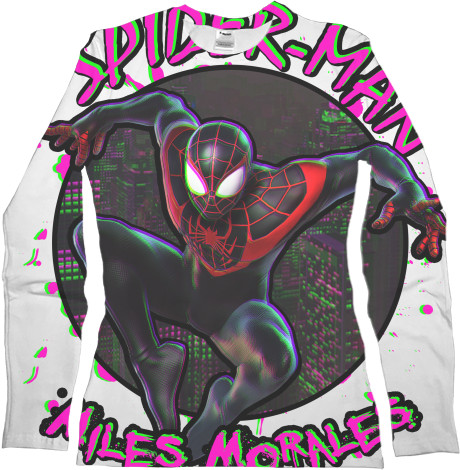 Spider Man - Women's Longsleeve Shirt 3D - Майлз Моралис - Mfest
