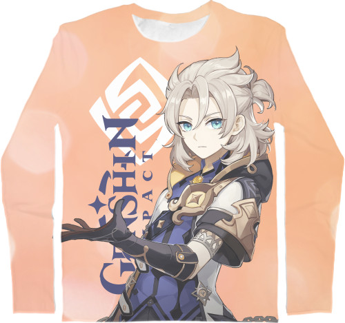 Genshin Impact - Kids' Longsleeve Shirt 3D - Альбедо - Mfest