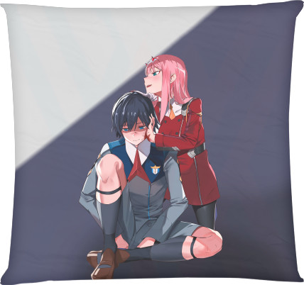 Darling in the Franxx - Square Throw Pillow - Милый во Франксе (1) - Mfest