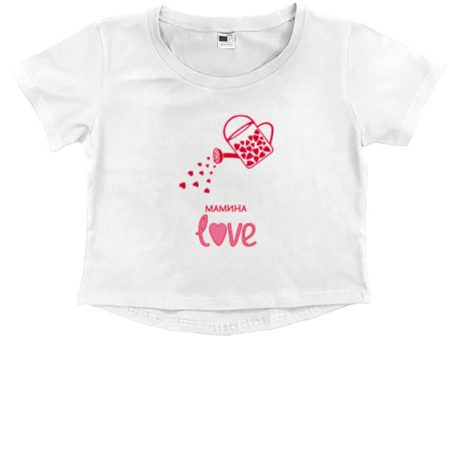 Family look - Kids' Premium Cropped T-Shirt - Love 3 - Mfest