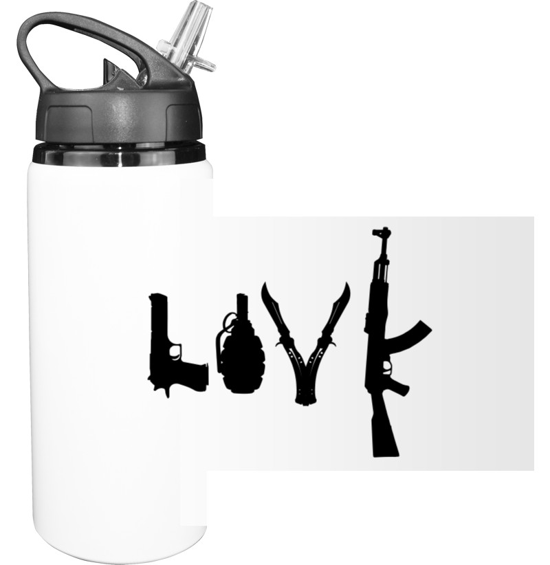 Прикольні написи - Пляшка для води - banksy love - Mfest