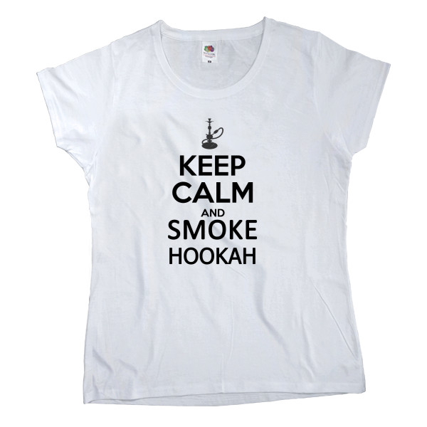 Hookah Master - Футболка Классика Женская Fruit of the loom - Keep calm and smoke - Mfest